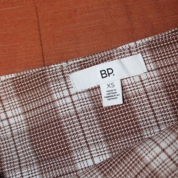 BP. Brown & White Plaid Flared Mini Skirts Women's Size XS - Picture 5 of 8